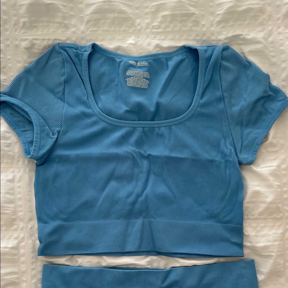 Wild Fable Sky Blue Ribbed Set - Picture 4 of 7